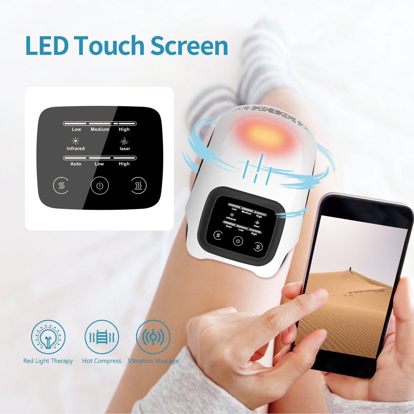 Smart Knee Massager – Heat, Vibration & Air Therapy