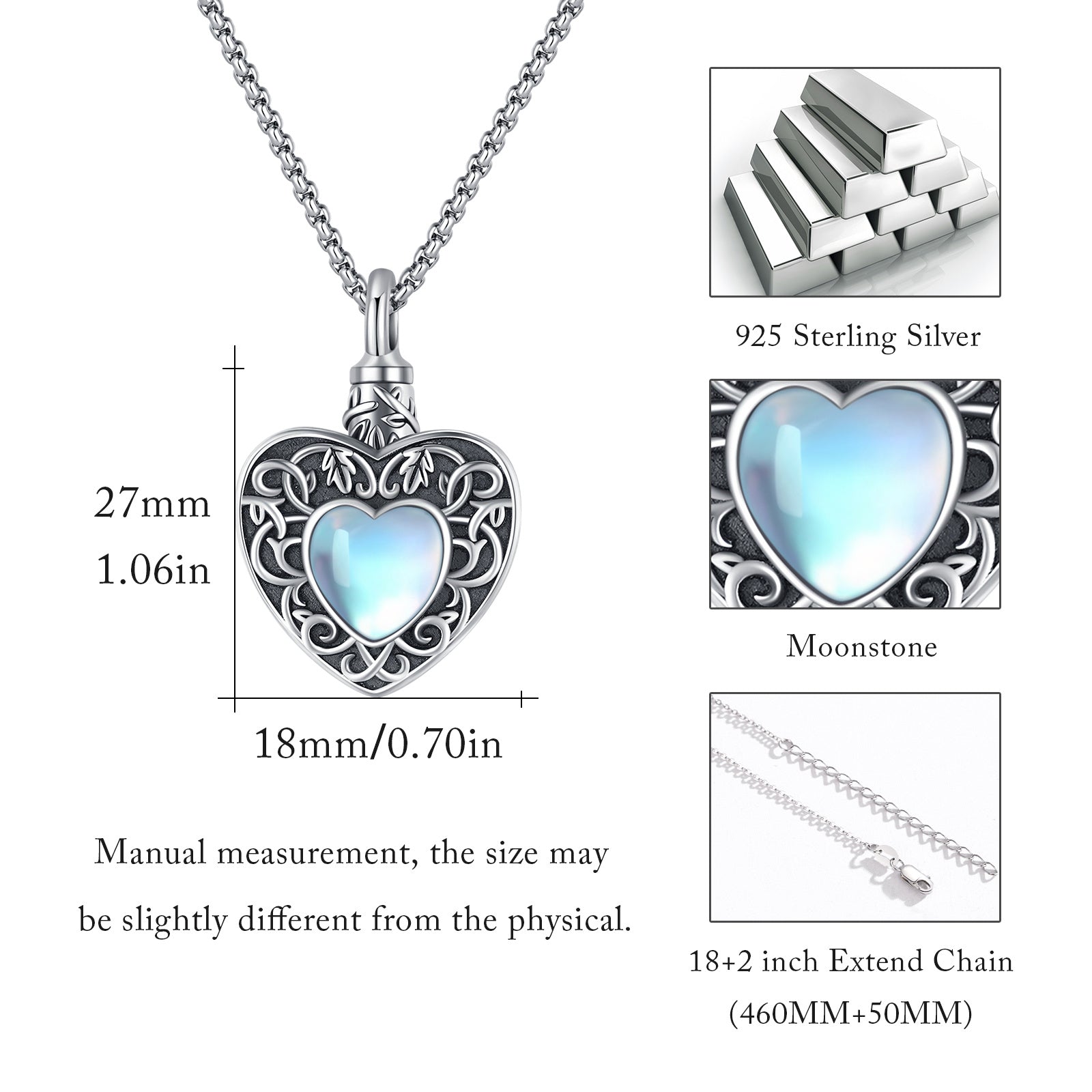 Love Never Fades – Heart Urn Necklace