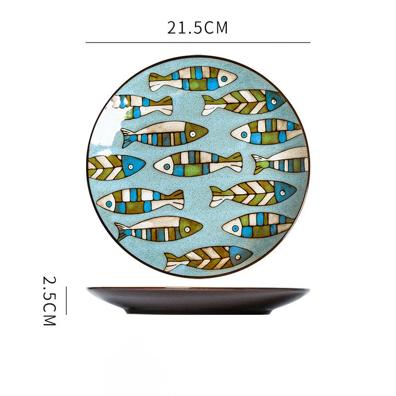 Mandala Ceramic Dinner Plate – 21.5Cm Artistic Glazed Tableware
