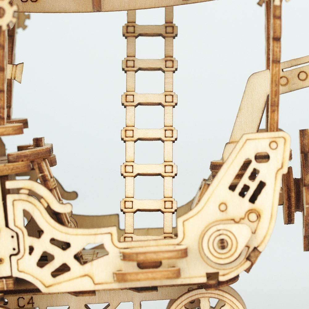 Wooden Steampunk Airship Puzzle – 3D Mechanical Model Kit