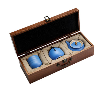 Ceramic Kung Fu Tea Set – Elegant Gift for Guests & Clients