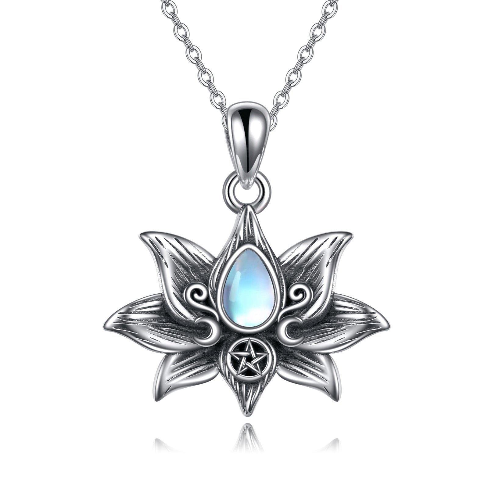 Bloom with Grace – Lotus Moonstone Necklace