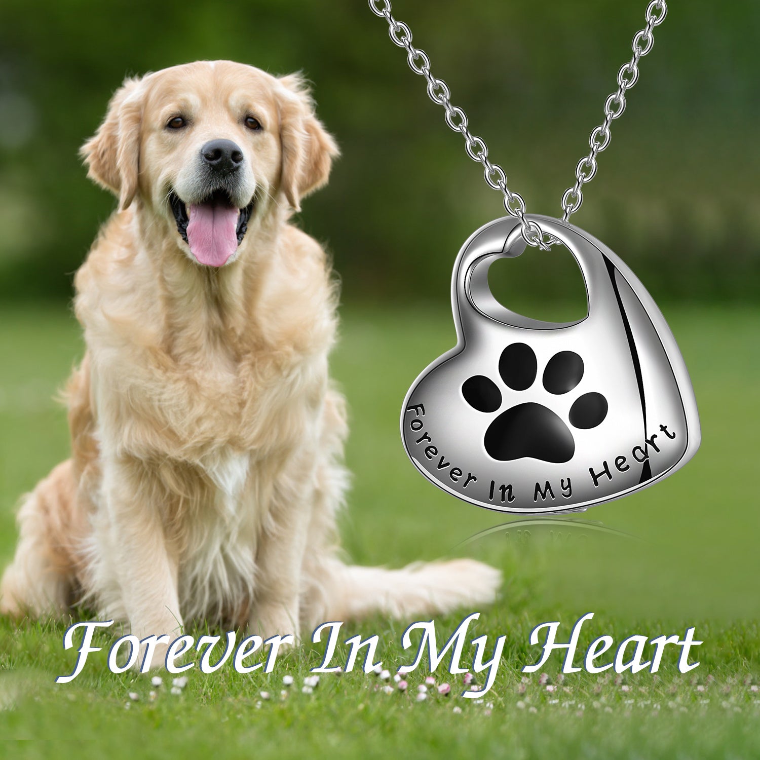 Paw Prints on Your Heart – Pet Urn Necklace