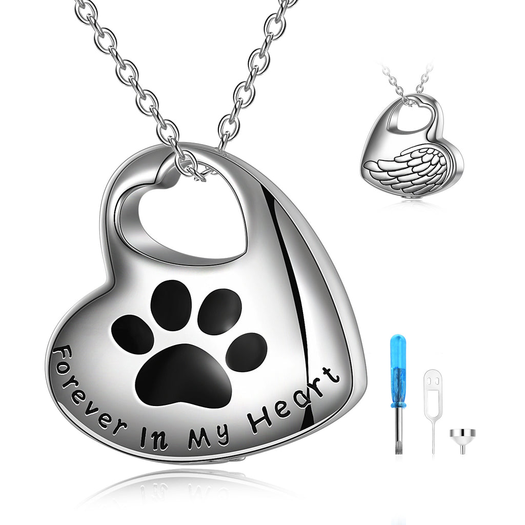 Paw Prints on Your Heart – Pet Urn Necklace