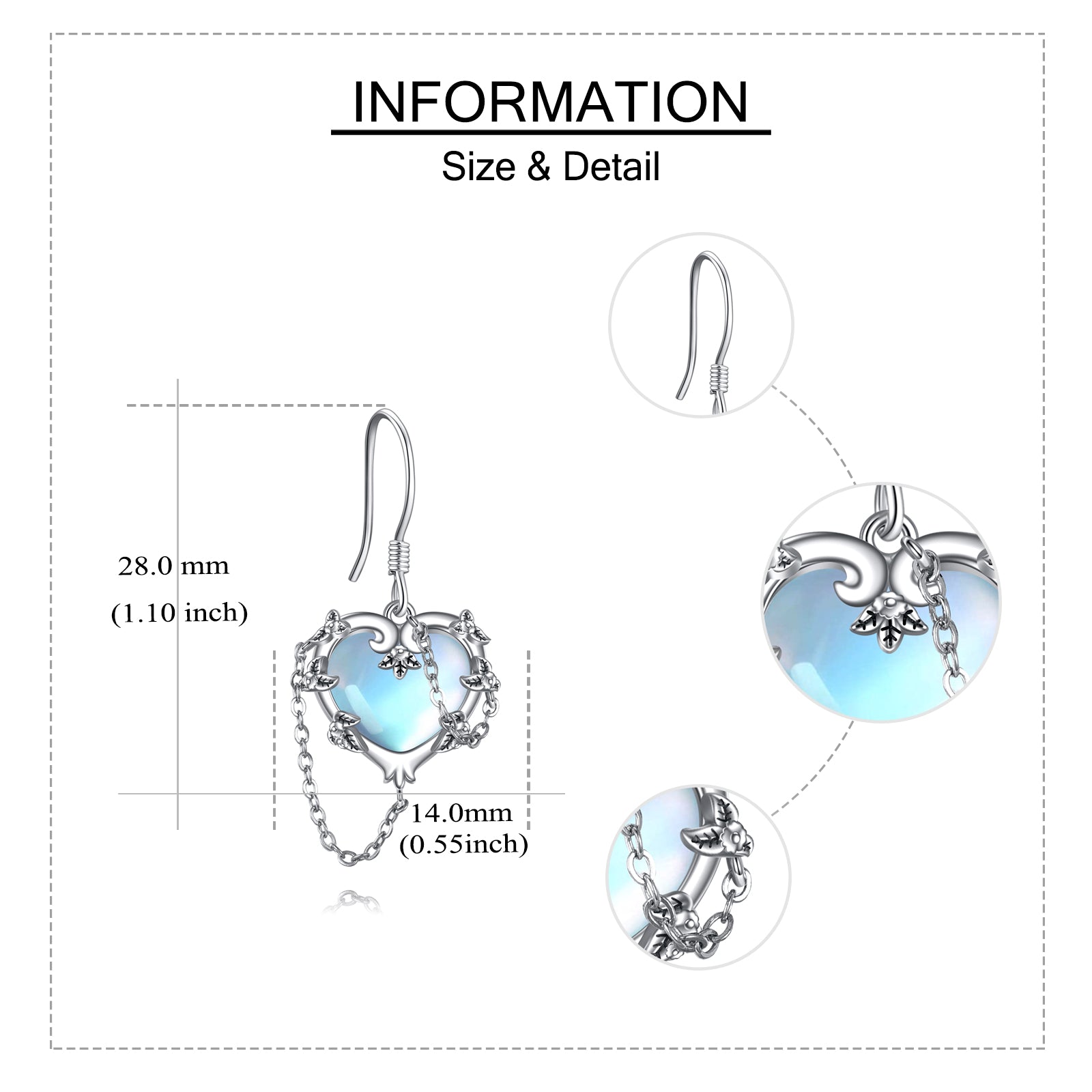 Enchanted Beauty – Moonstone Heart Earrings