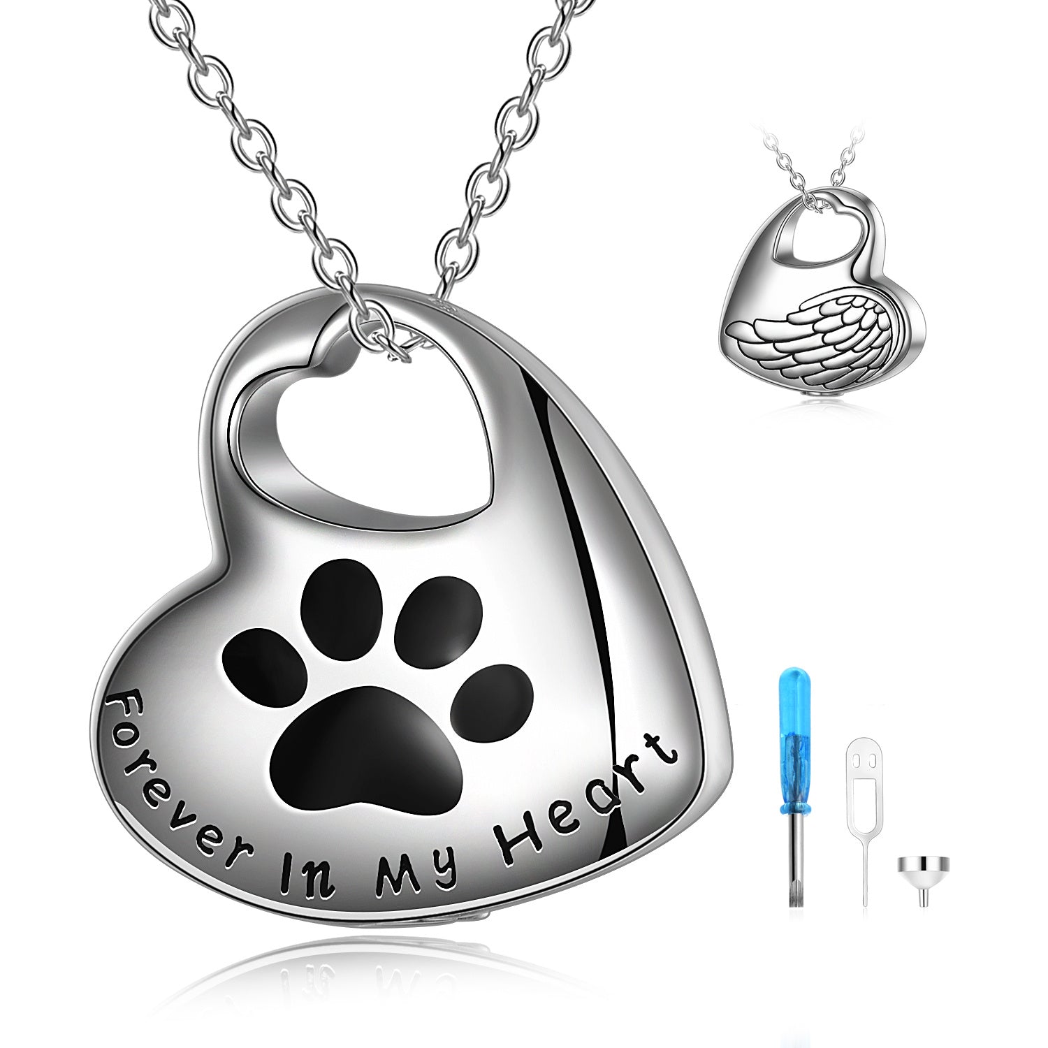 Paw Prints on Your Heart – Pet Urn Necklace
