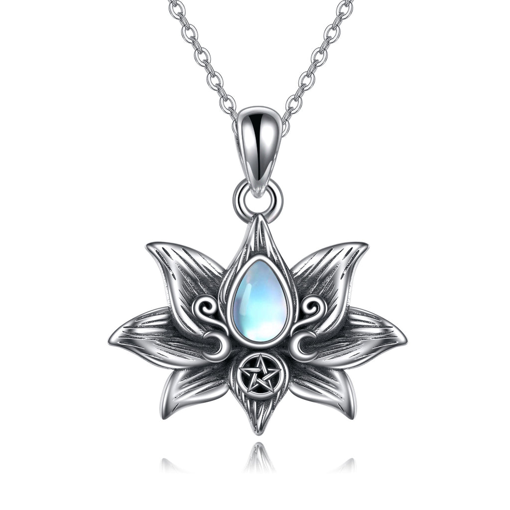 Bloom with Grace – Lotus Moonstone Necklace